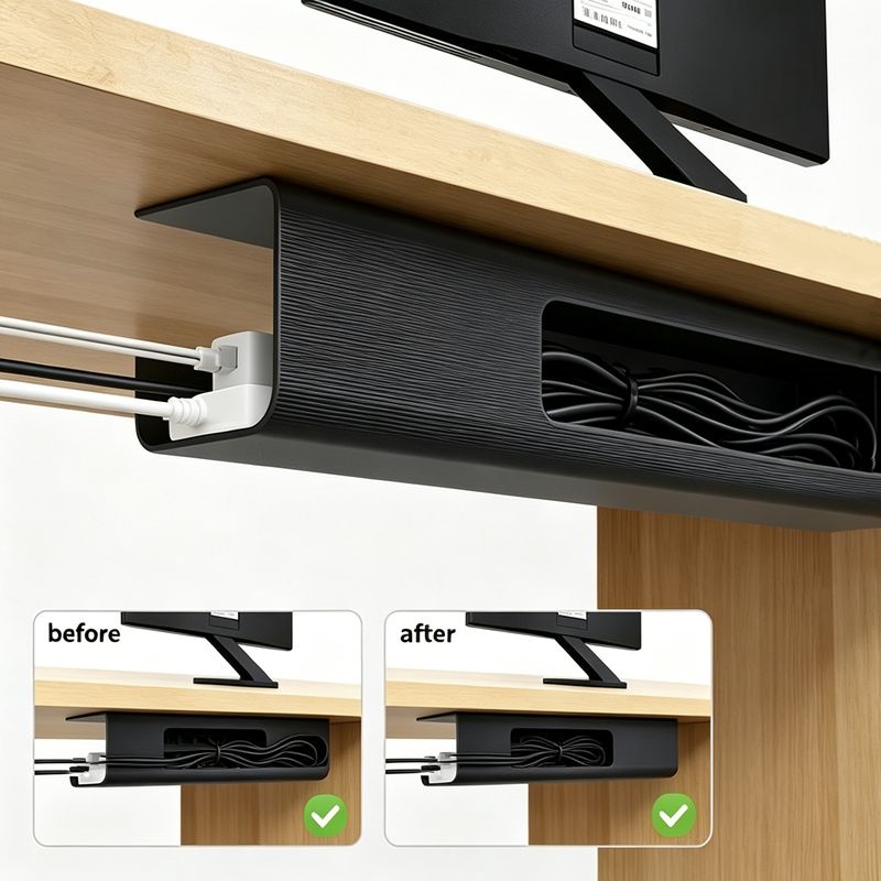 Desk Cable Organizer - 40cm Deliksiz Kablo Düzenleyici Masa Altı