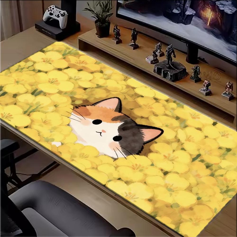 Pc Gaming Yellow - Sarı Çiçek Denizindeki Sevimli Üç Renkli