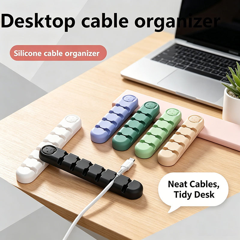 Desk Cable Organizer - Silikon Kablo Düzenleyici Kendinden Yapışkanlı Kablo