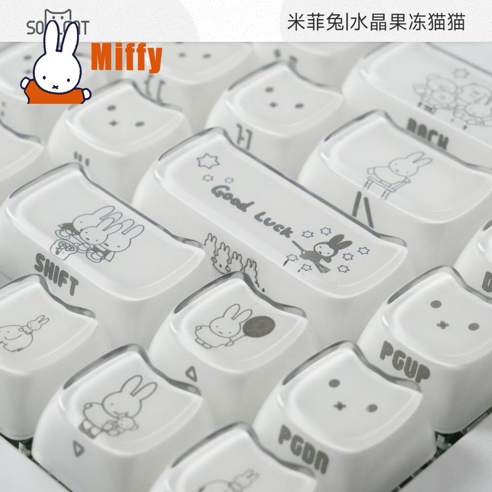 Pc Gaming Kawaii - Kawaii Miffy Keycaps Sevimli Tavşan Mekanik