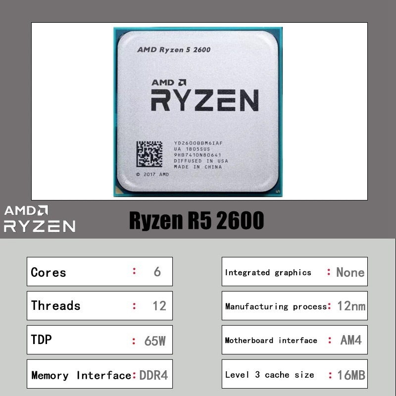 AMD Ryzen 5 2600 R5 2600 3.4GH - Pc Gaming Amd Ryzen 5 incelemesi ve fiyatı