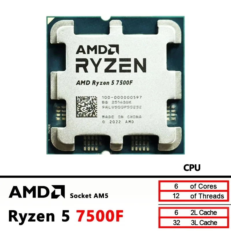 AMD Ryzen 5 7500F Masaüstü CPU - Pc Gaming Amd Ryzen 5 incelemesi ve fiyatı